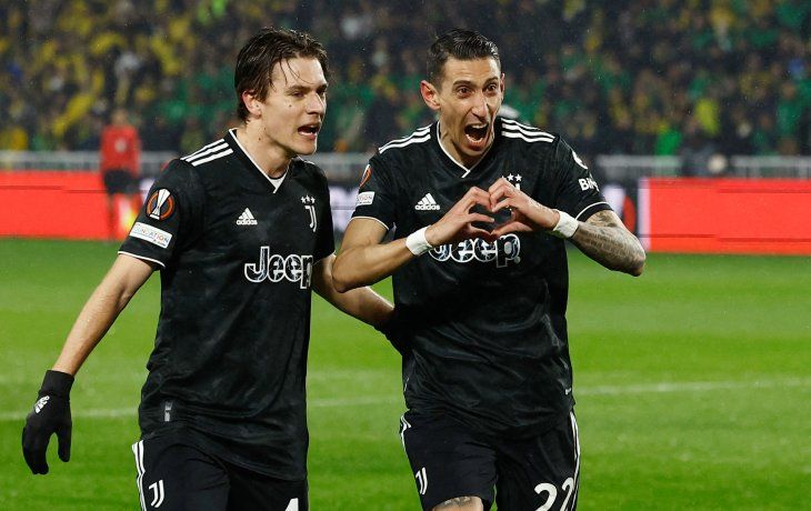 Descomunal. Ángel Di María metió a Juventus en los octavos de final de la Europa League con tres goles en Francia.