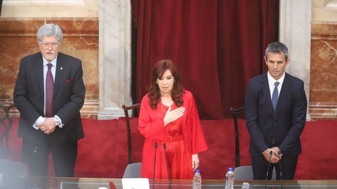 Cristina Kirchner junto a Martín Menem, el 10 de diciembre del 2023.