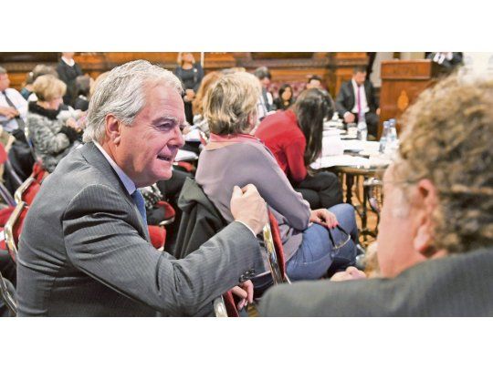 Debate. Federico Pinedo ayer en el Senado durante la IV ronda de debates por la legalización del aborto.