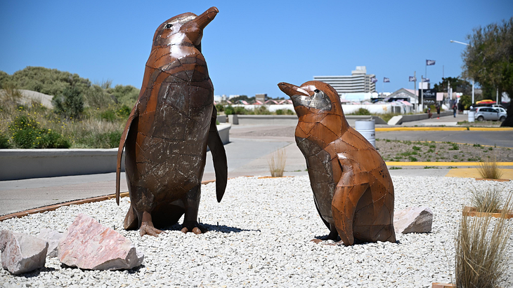The enormous sculptures, located in a space that recreates the penguins' natural habitat, with native vegetation and local rocks, have quickly become a tourist attraction for residents and visitors of Puerto Madryn.