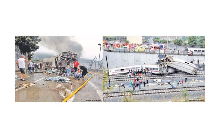 El accidente ocurrió en una curva. El tren se  partió en dos, y la máquina y los cuatro primeros vagones descarrilaron, lo  que provocó la tragedia.