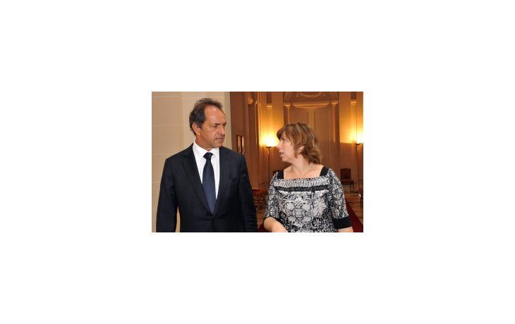 Daniel Scioli y su ministra de Economía, Silvia Batakis.