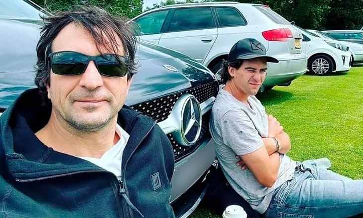 Cruz Novillo Astrada junto a su padre. Cruz Novillo Astrada junto a su padre.