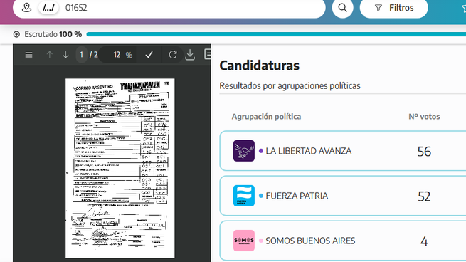 Conocé cómo votó tu mesa.