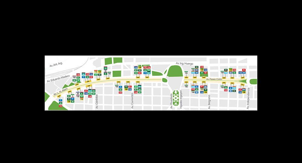 Así quedan las paradas del octavo corredor (Prensa GCBA)
