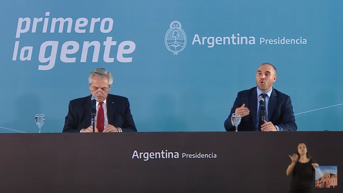 Alberto Fernández y Martín Guzmán presentaron el proyecto de Renta Inesperada