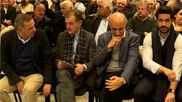 Álvaro Delago, Guido Manini Ríos, Pablo Mieres y Andrés Ojeda en el inicio de la campaña electoral.