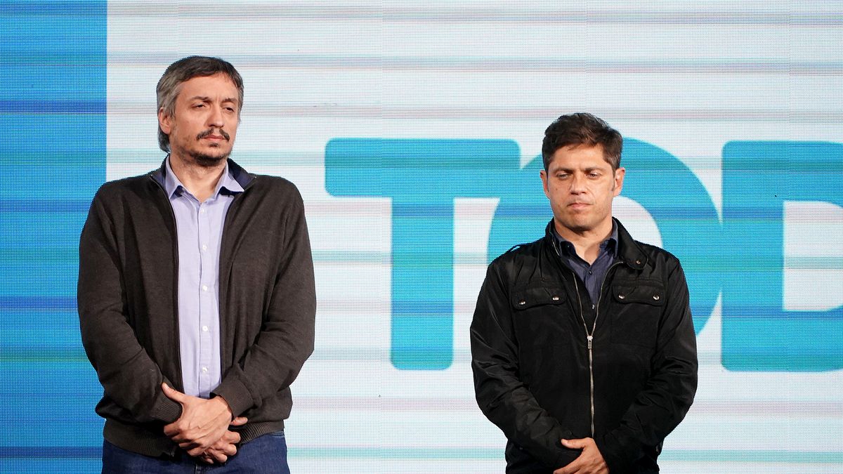 Axel Kicillof y Máximo Kirchner en un acto del peronismo bonaerense