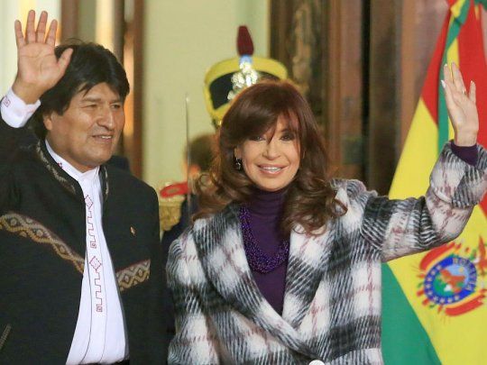 Cristina Fern&aacute;ndez de Kirchner y Evo Morales.