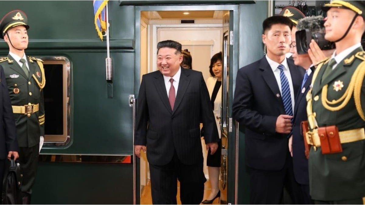 Kim Jong a traveled to China on his armored train for a historic summit with Xi Jinping and Vladimir Putin