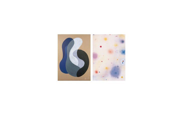 De Izq. a Der., obras de Yente (la primera mujer argentina dedicada a la abstracción, junto al padre del movimiento, su marido, Juan del Prete), y de la estupenda Lidy Prati, quien dejó de pintar cuando se separó del artista Tomás Maldonado.