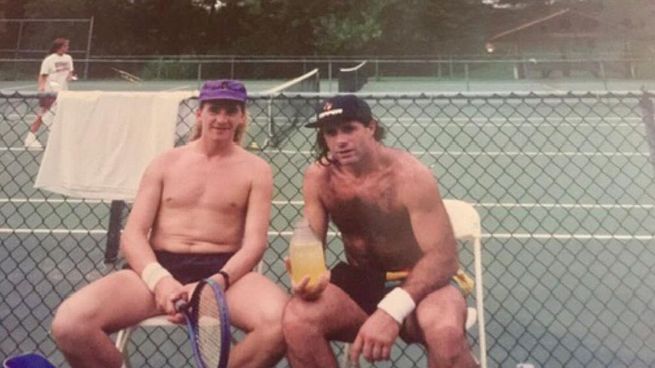 Ruiz y Vilas, a principio de los 90. El marplatense hizo un último intento por jugar al tenis.