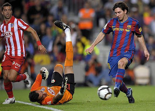 Goleada del Barcelona sobre el Atlético Madrid.