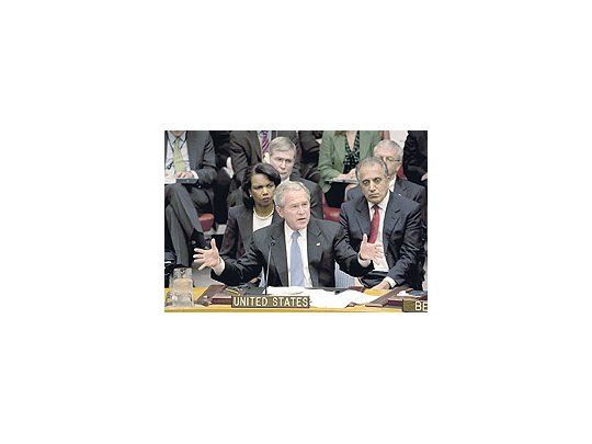 El presidente George W. Bush arremetió contra Siria, Cuba, Irán, Corea del Norte y Birmania.Durante el discurso, la delegación de La Habana se retiró a modo de protesta.