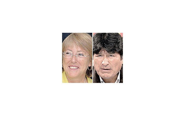 Michelle Bachelet y Evo Morales