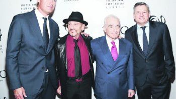 Revolución. Scott Stuber, Joe Pesci, Martin Scorsese y Ted Sarandos.