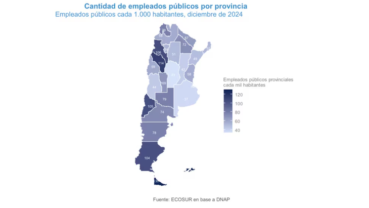Mapa del empleo público por provincia