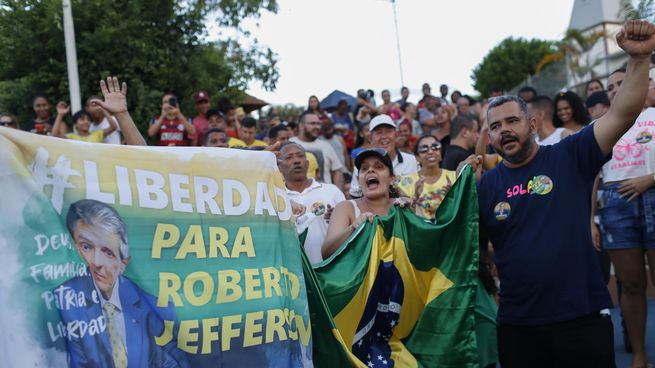 Marcha en apoyo al exdiputado bolsonarista Roberto Jefferson.
