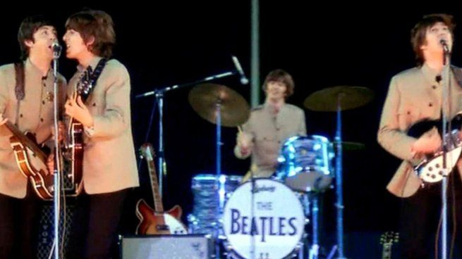 The Beatles en el Shea Stadium en 1965.