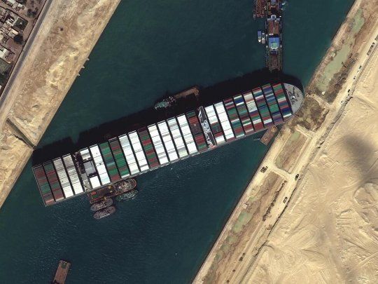 El Ever Given bloqueó durante casi una semana el Canal de Suez.