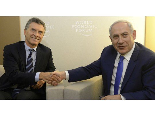 Macri y Netanyahu en su encuentro de 2016 en Davos.