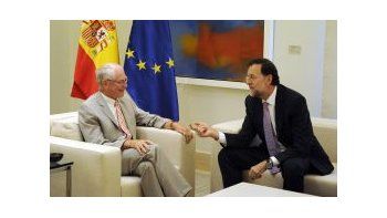 Mariano Rajoy, mandatario español, y Herman Van Rompuy, presidente del CE.