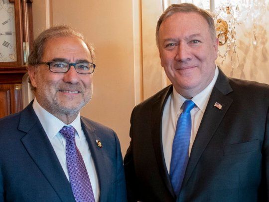 Argüello se reunió con Pompeo en Estados Unidos