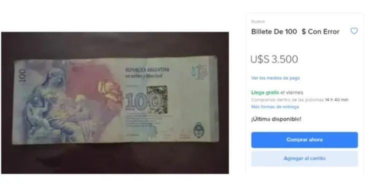 El billete en cuestión. El billete en cuestión.