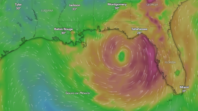 La trayectoria de Bertha en vivo.