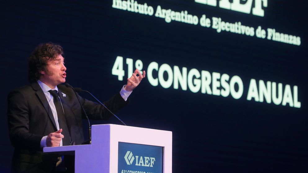 Milei cerró el Congreso anual del IAEF. 