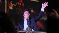 Javier Milei tras ser elegido como el próximo presidente.&nbsp; 