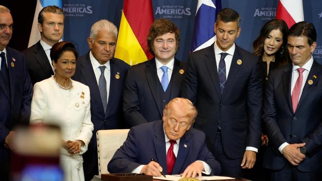 Milei dijo presente en la cumbre Escudo de las Américas.