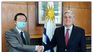 Foreign Minister Francisco Bustillo met with the Chinese ambassador to Uruguay, Wang Gang. Foreign Minister Francisco Bustillo met with the Chinese ambassador to Uruguay, Wang Gang.