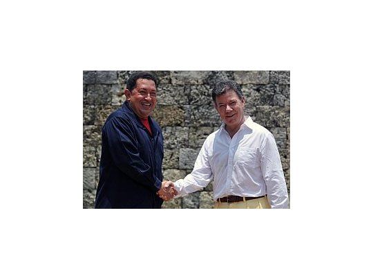 Chávez y Santos se acercaron luego de que el colombiano ganara las elecciones en 2010.