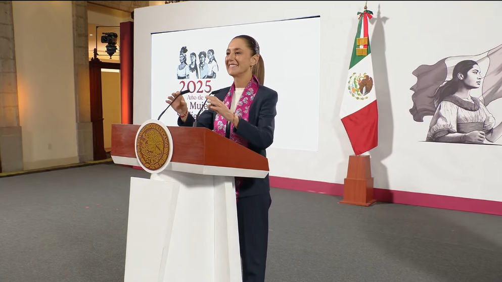 Claudia Sheinbaum en la Mañanera de este martes.