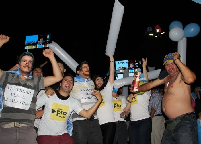 Seguidores del PRO en el Obelisco.