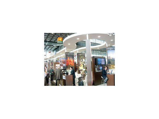 El stand del CFI en ProWein, donde se expusieron los productos argentinos.