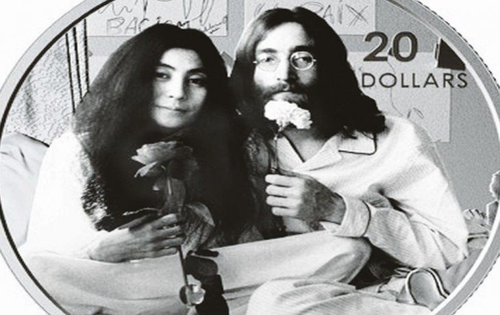 Dólar Lennon . Moneda canadiense celebra los 50 años de la Encamada por la Paz.