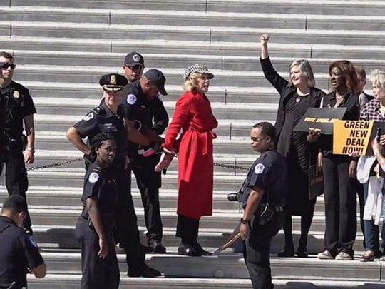 Jane Fonda en el momento de su detención.&nbsp;