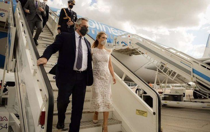 Alberto Fernández y Fabiola Yañez durante la actual gira europea&nbsp;