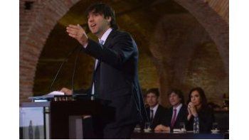 Diego Bossio durante el acto de lanzamiento en el Museo del Bicentenario.