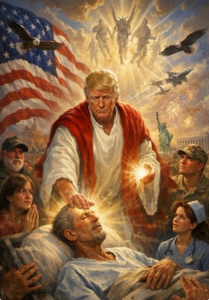 La imagen que publicó Donald Trump en su cuenta de la red Truth Social contra el papa León XIV. La imagen que publicó Donald Trump en su cuenta de la red Truth Social contra el papa León XIV.