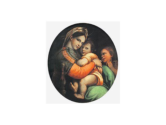 Esta copia de una obra de Rafael se vendió la semana pasadaen insólitos 56.000 dólares, por la sencilla razón de queen algún momento perteneció a Juan Perón, de quien elnuevo dueño es gran admirador.