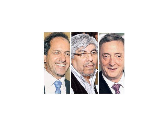 Daniel Scioli, Hugo Moyano, Néstor Kirchner