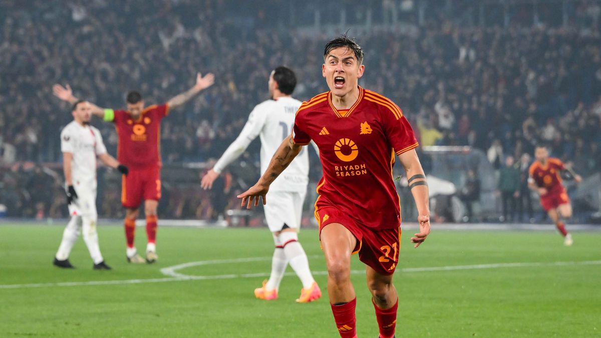 Dybala scored for Roma, who are already in the Europa League semi-finals