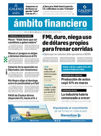 Tapa Edicion Impresa del 2019-04-05