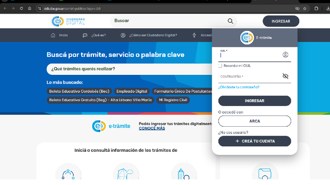 Portal oficial para los trámites de la provincia de Córdoba.