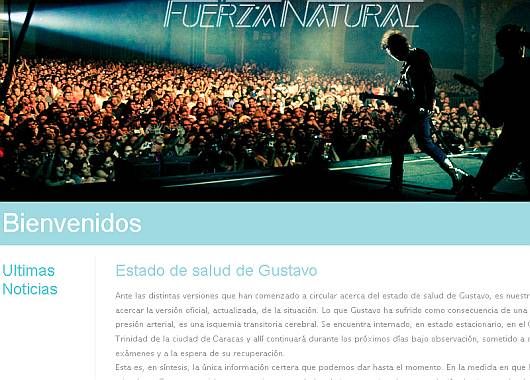 La página oficial del artista informa las novedades sobre su estado de salud