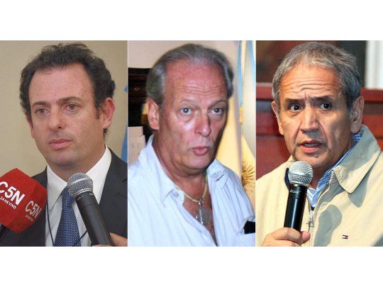 José Urtubey (UIA), Andrés Rodríguez (UPCN) y Sergio Palazzo (La Bancaria).