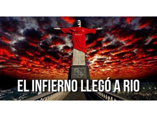 La imagen más icónica de Río de Janeiro, vestida de Independiente.